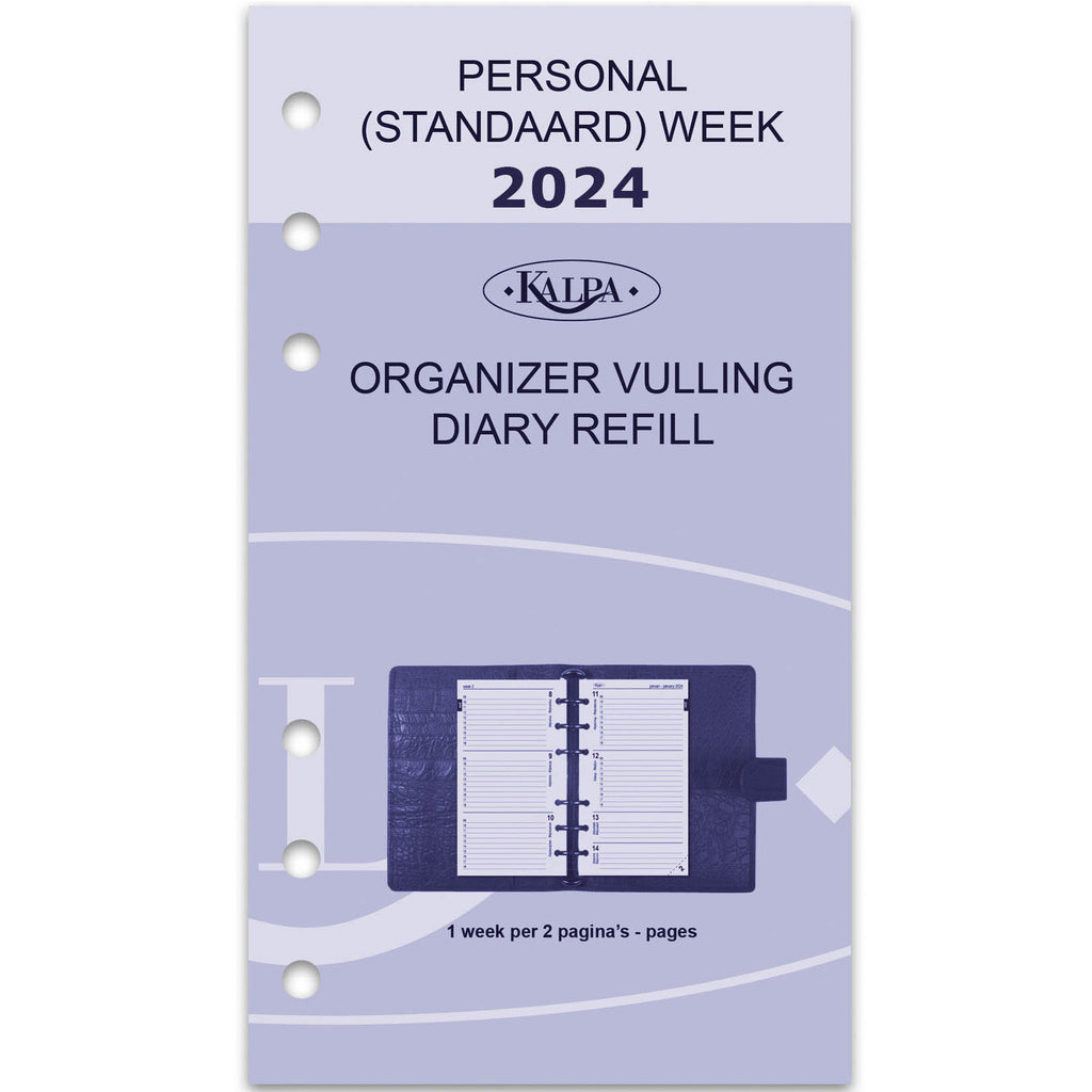 Persönlich Agenda Organizer Nachfüllen Woche NL EN 2024 bis Kalpa