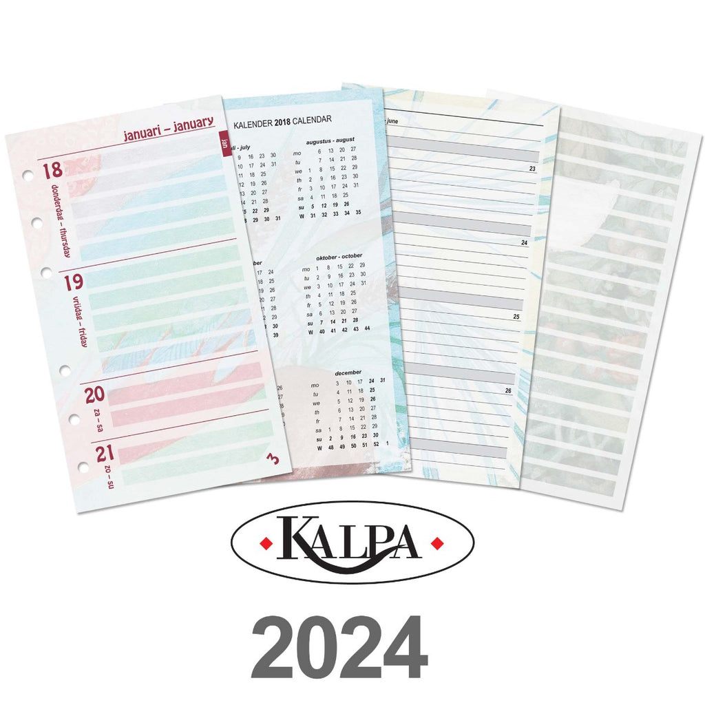 Personal 6 Ring Agenda Planner Inserts Weekly NL EN 2024 by Kalpa