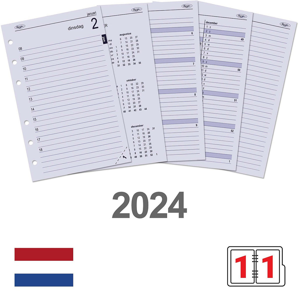 Senior Agenda Binder Vulling 1 Dag per Pagina  NL 2024