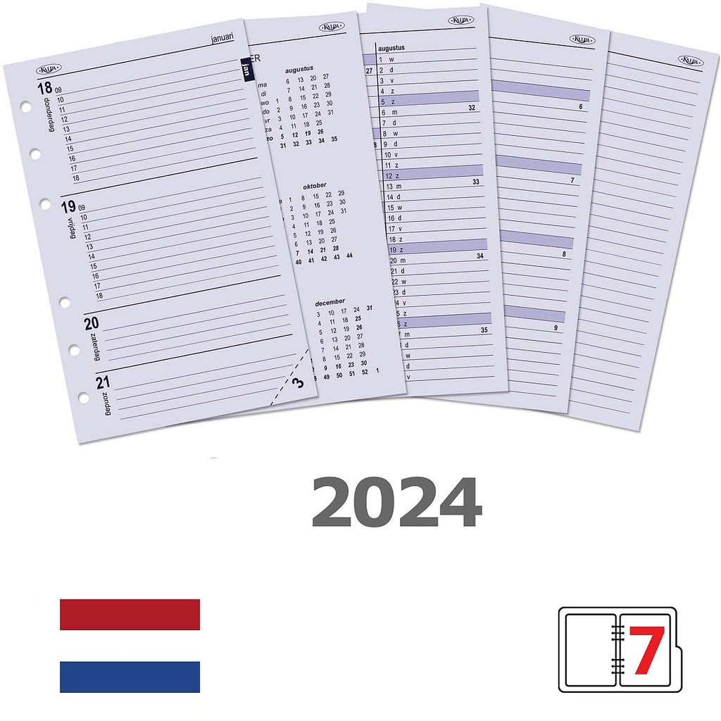 Senior Taschenkalender Einlage Wöchentlich NL 2024