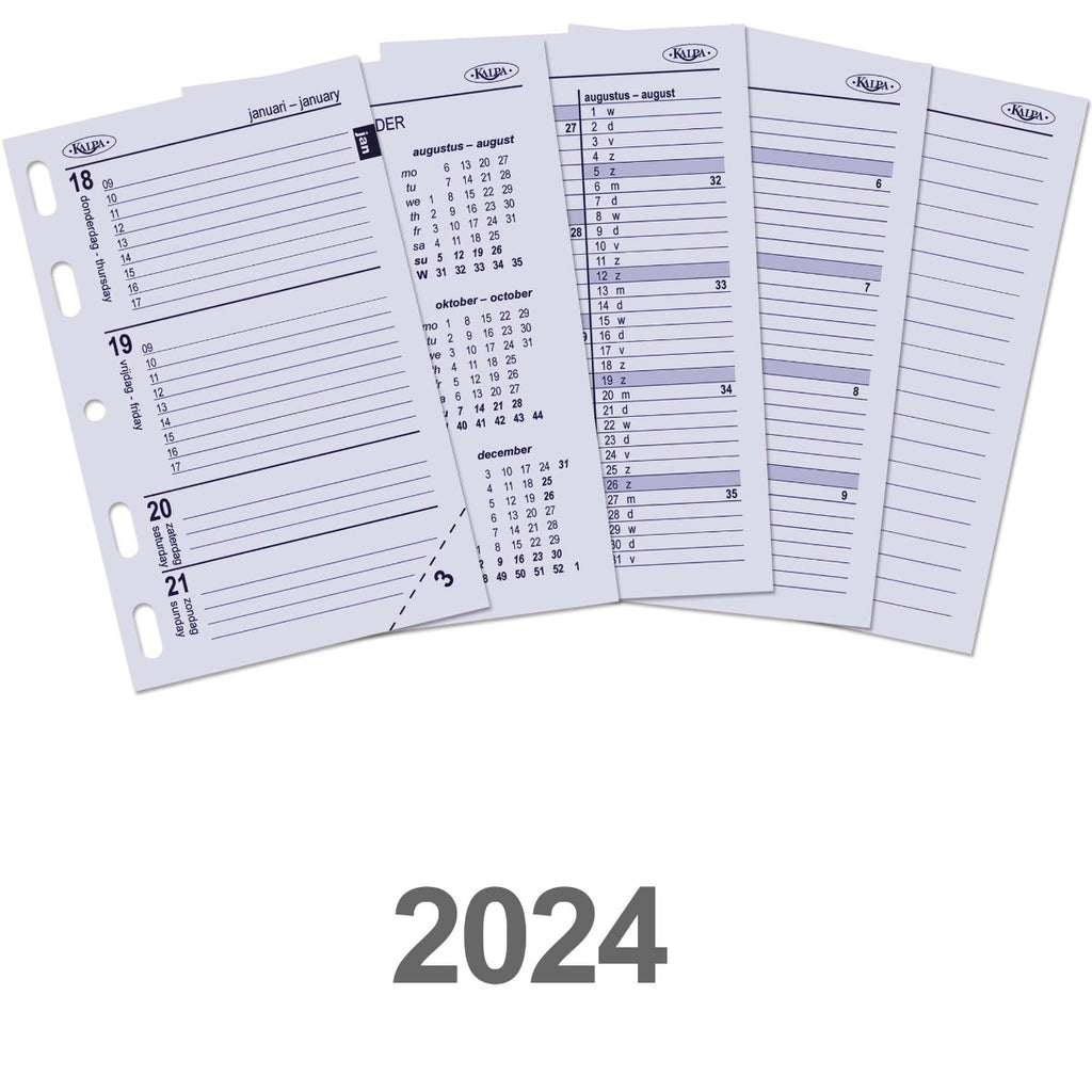 1 Week per 2 Paginas Mini Organizer Agenda Inleg NL EN 2024