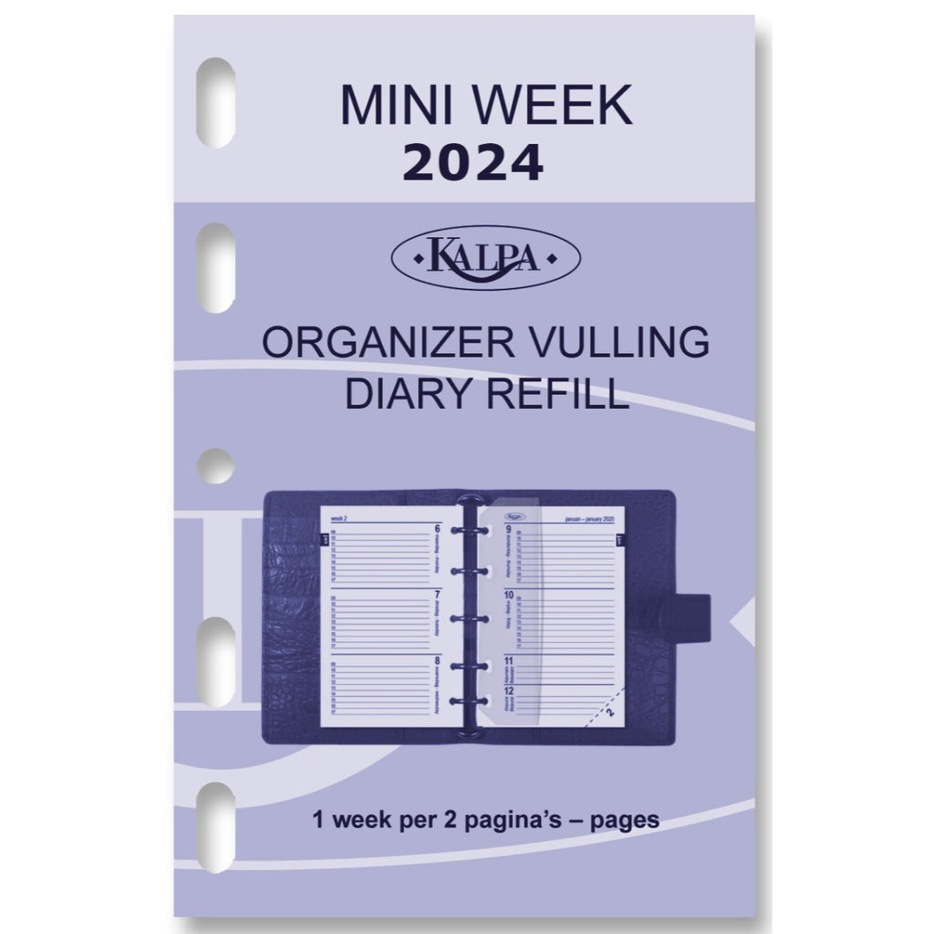 Mini Agenda Organizer Inserts Weekly NL EN 2024 by Kalpa 