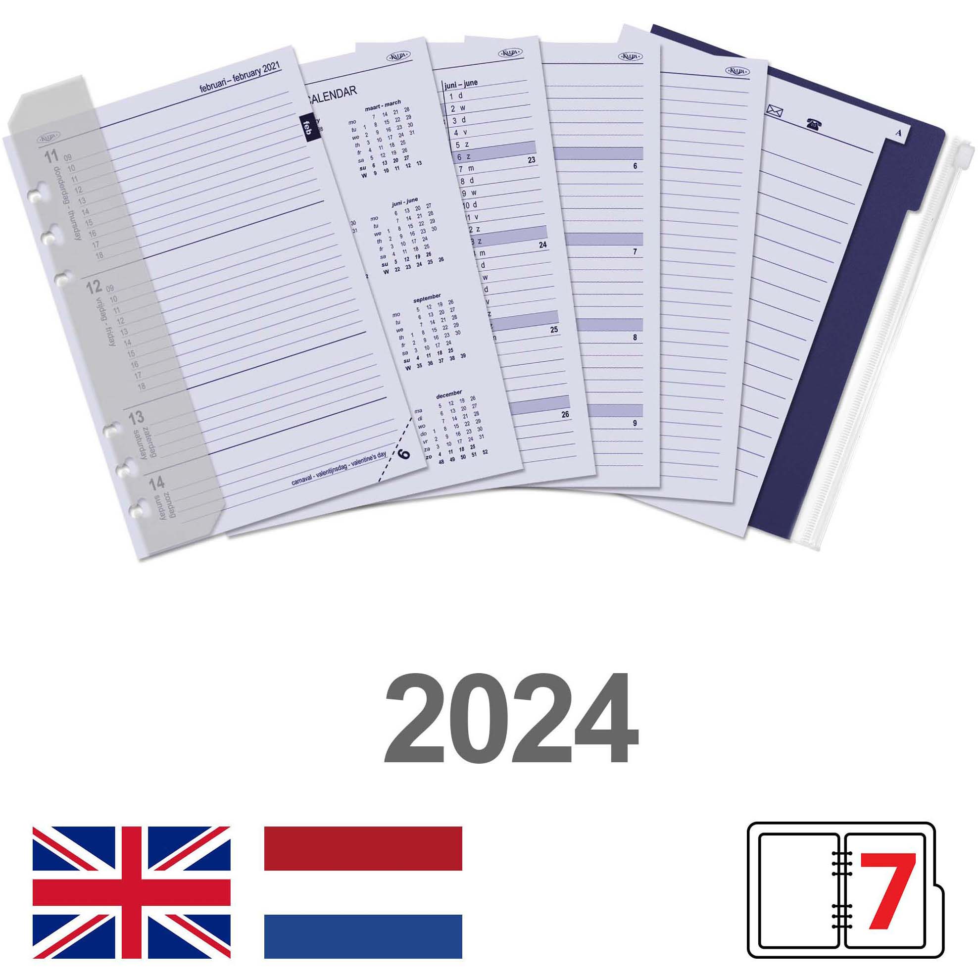 A5 Agenda Planner Inserts Weekly EN NL 2024 –