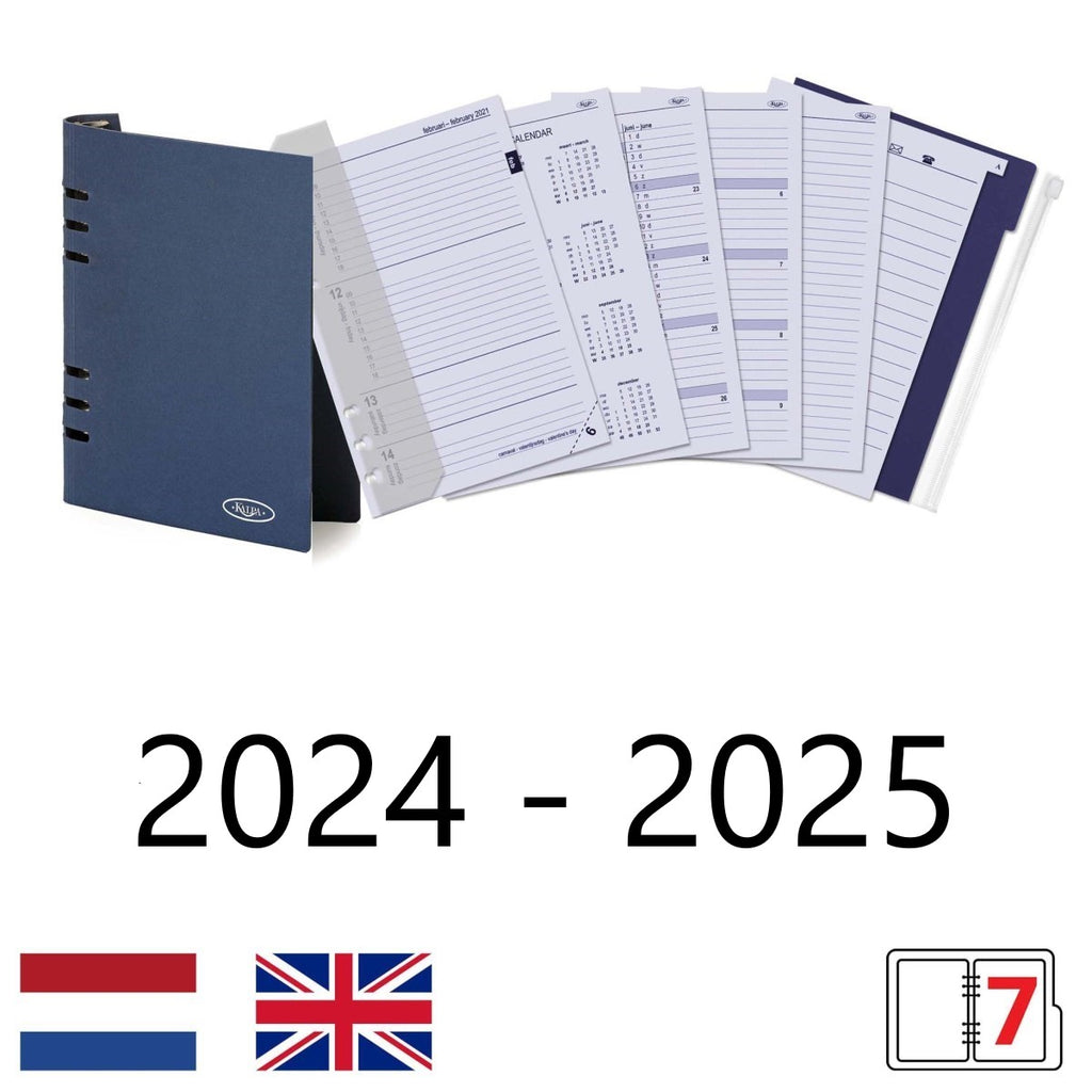 A5 6 Ring Agenda Filler Week NL EN Storage Folder 2024 25