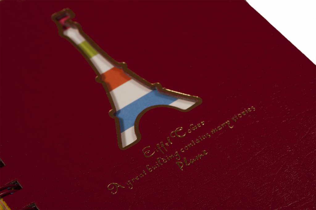 D5129-1 Spiral Notitieboekje Rood Eiffeltoren 