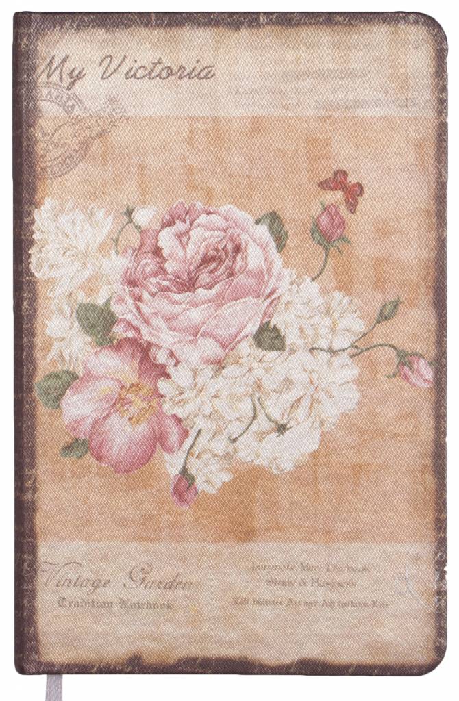 D8025-1 Droomnotes notitieboek My Victoria: roze roos 9 x 14 cm