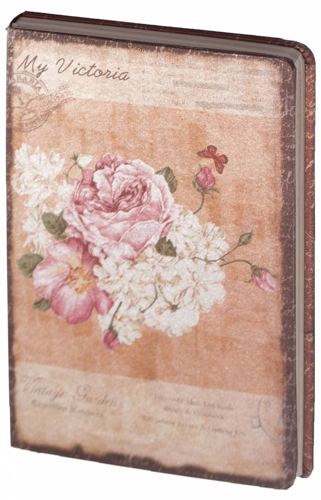 D8025-1 Dreamnotes notitieboek My Victoria: roze roos 9 x 14 cm