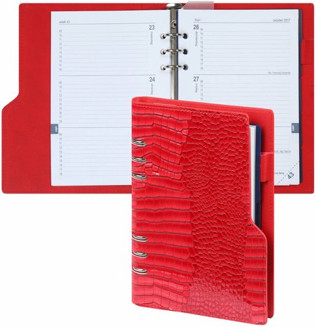 Buy Kalpa Refillable A5 Agenda Organizer Clipbook   Gloss Croco Red