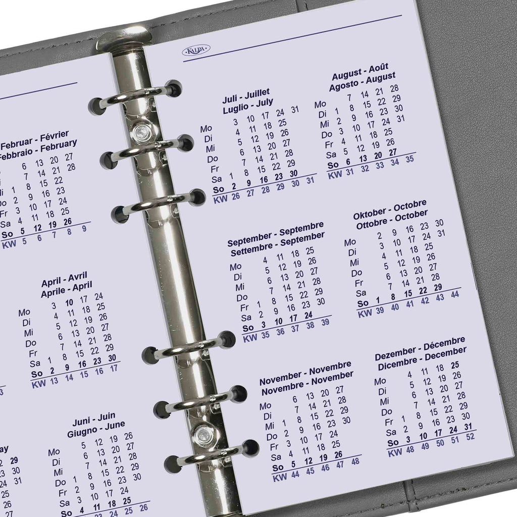 Persönlich Taschenkalender Einlage EN DE FR IT 2024 von Kalpa