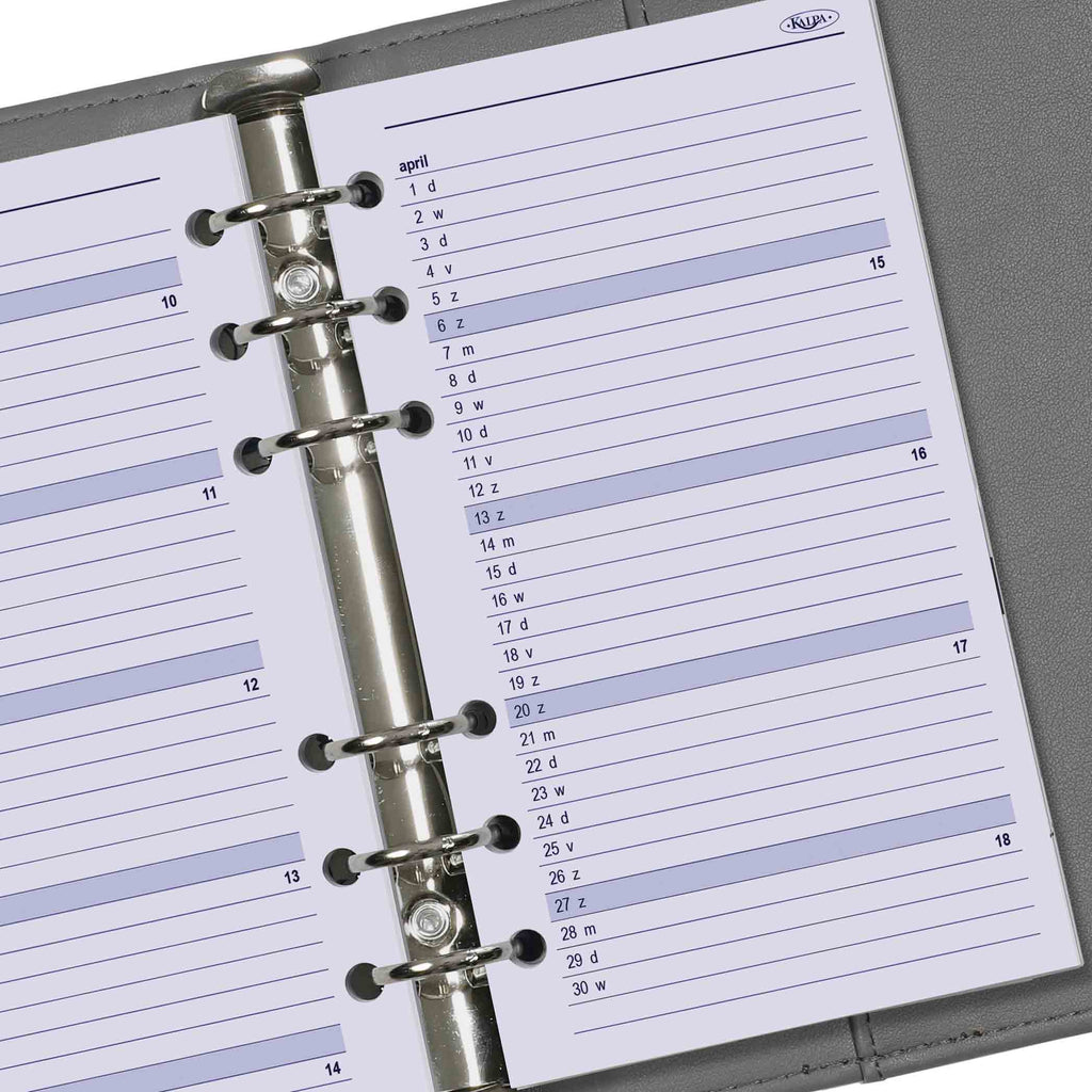 Persönlich Ringbuch Kalendereinlagen Täglich in Englisch und Niederländisch 2024