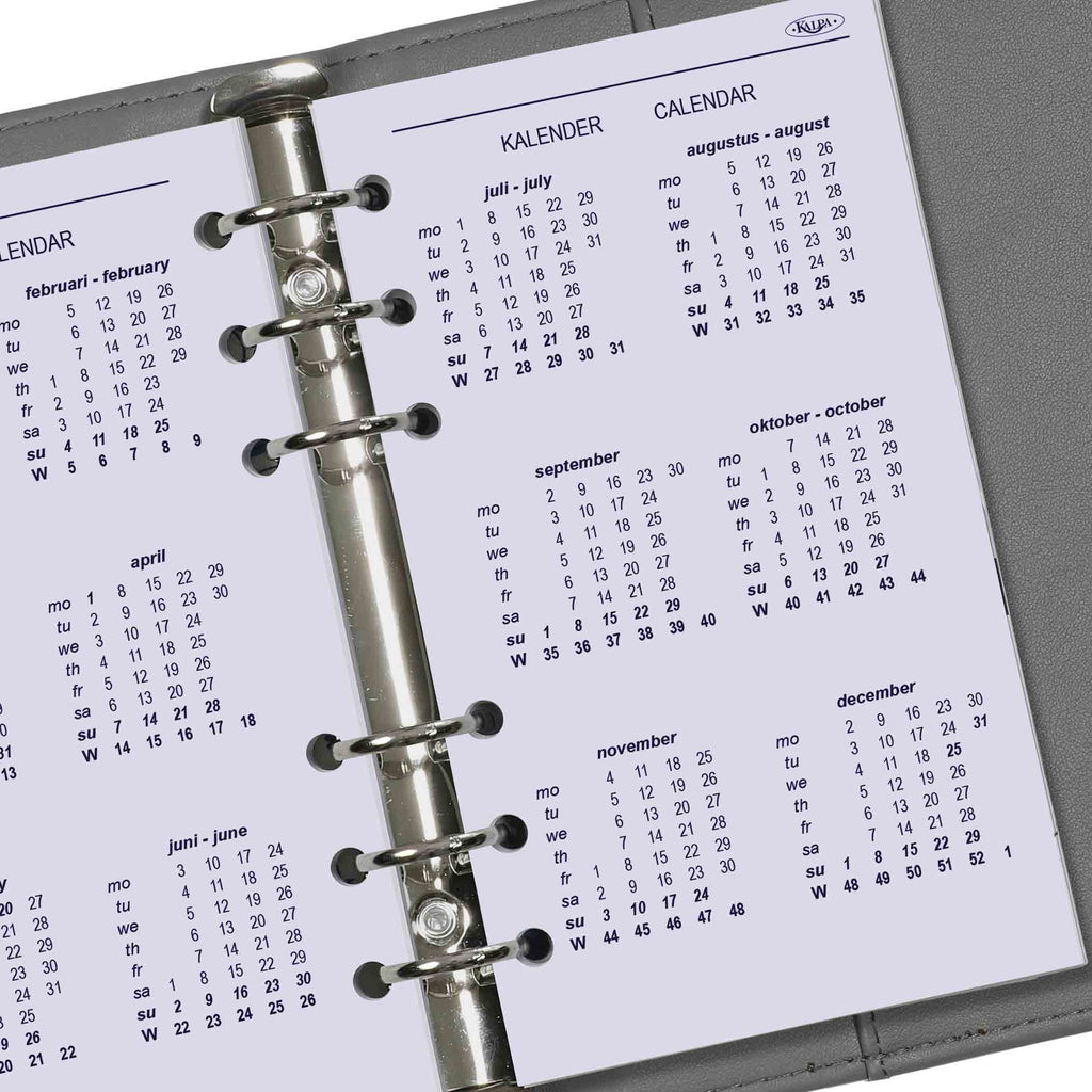 Persönlich Ringbuch Kalendereinlagen Täglich NL EN 2024 bis Kalpa